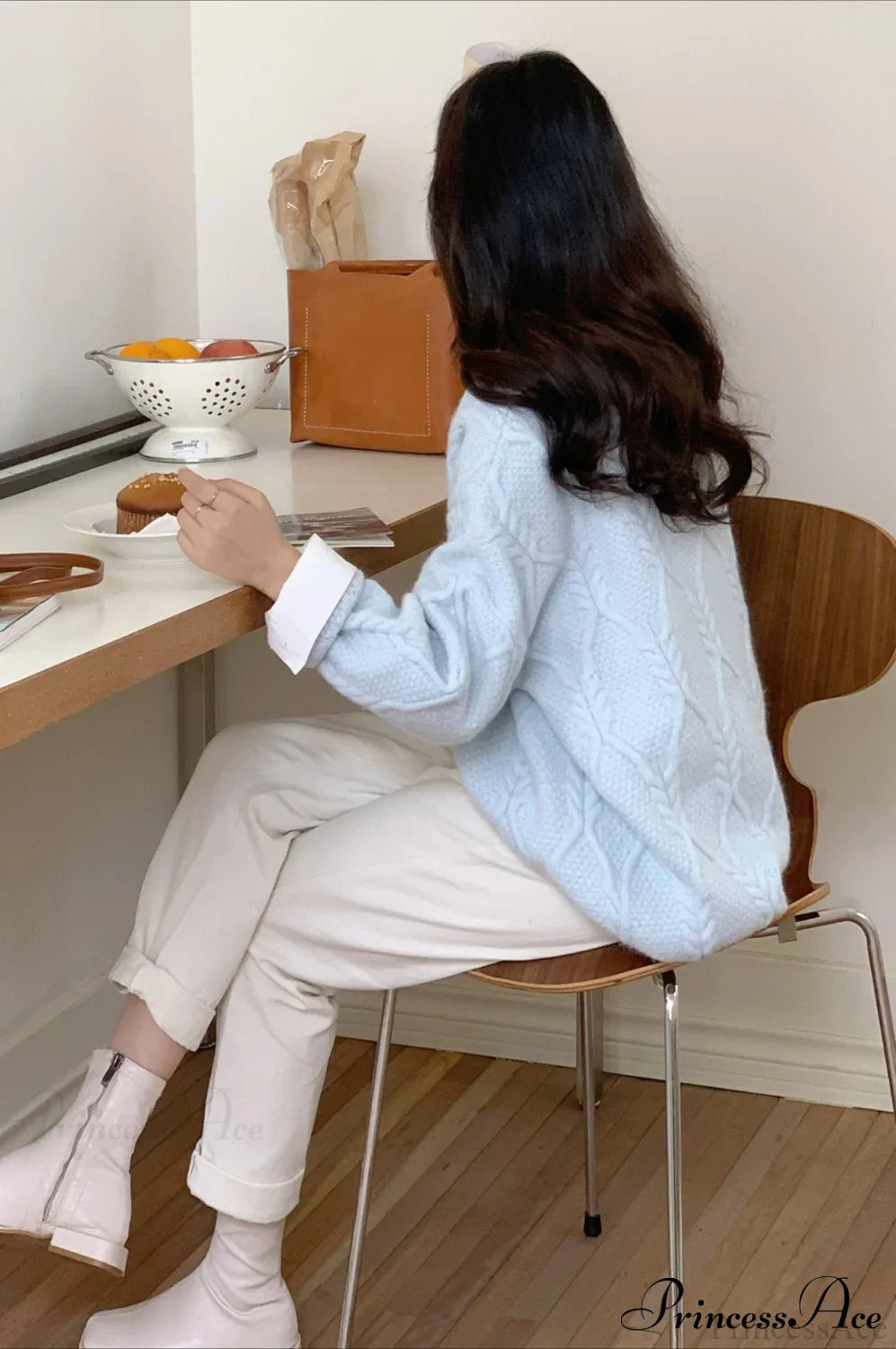 Lazy Style Candy-Colored Cable-Knit Sweater image 11