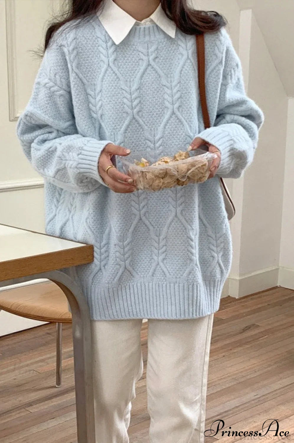 Lazy Style Candy-Colored Cable-Knit Sweater image 10