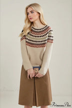 Lazy-Style Fair Isle Retro Versatile Crew-Neck Sweater image 5