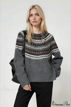 Lazy-Style Fair Isle Retro Versatile Crew-Neck Sweater image 9