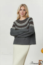 Lazy-Style Fair Isle Retro Versatile Crew-Neck Sweater image 10