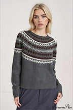 Lazy-Style Fair Isle Retro Versatile Crew-Neck Sweater image 8