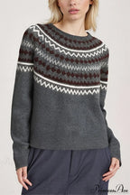 Lazy-Style Fair Isle Retro Versatile Crew-Neck Sweater image 6