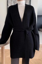 Lazy-Style Oversized Belted Knit Cardigan image 9