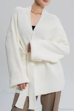 Lazy-Style Oversized Belted Knit Cardigan image 3