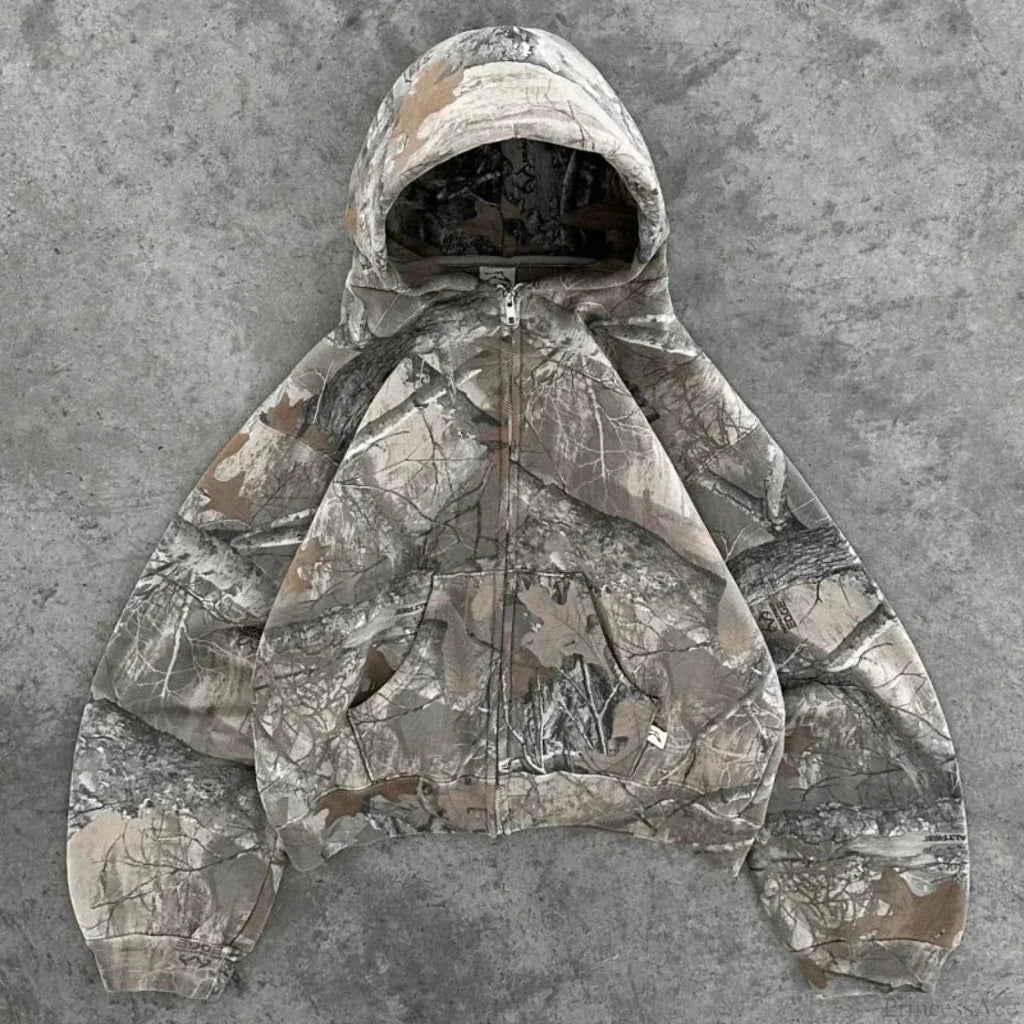 Leaf Camouflage Loose Sweatshirt Hoodie image 6