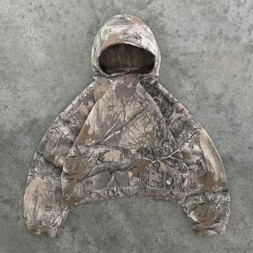 Leaf Camouflage Loose Sweatshirt Hoodie image 7