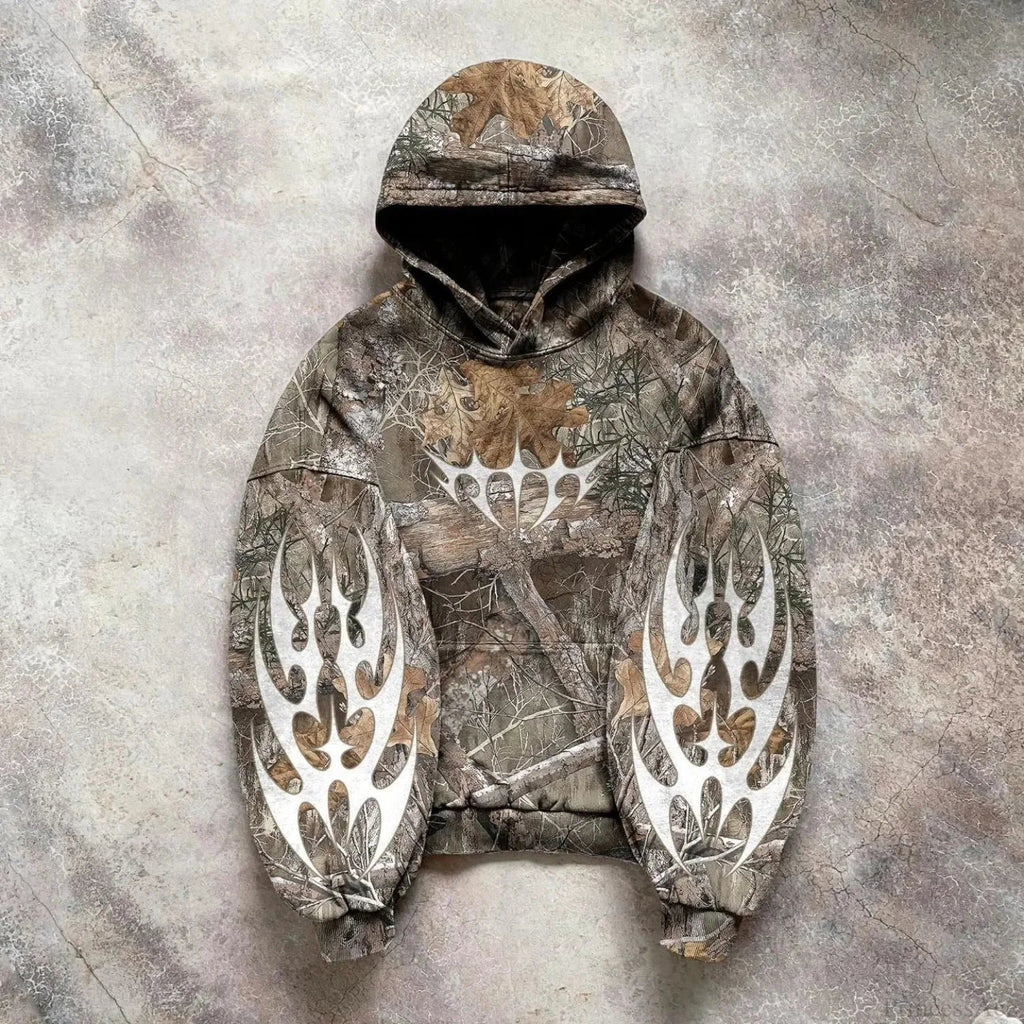 Leaf Camouflage Loose Sweatshirt Hoodie image 1
