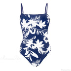 Leaf Print Shirred Square Neck One Piece Set image 6