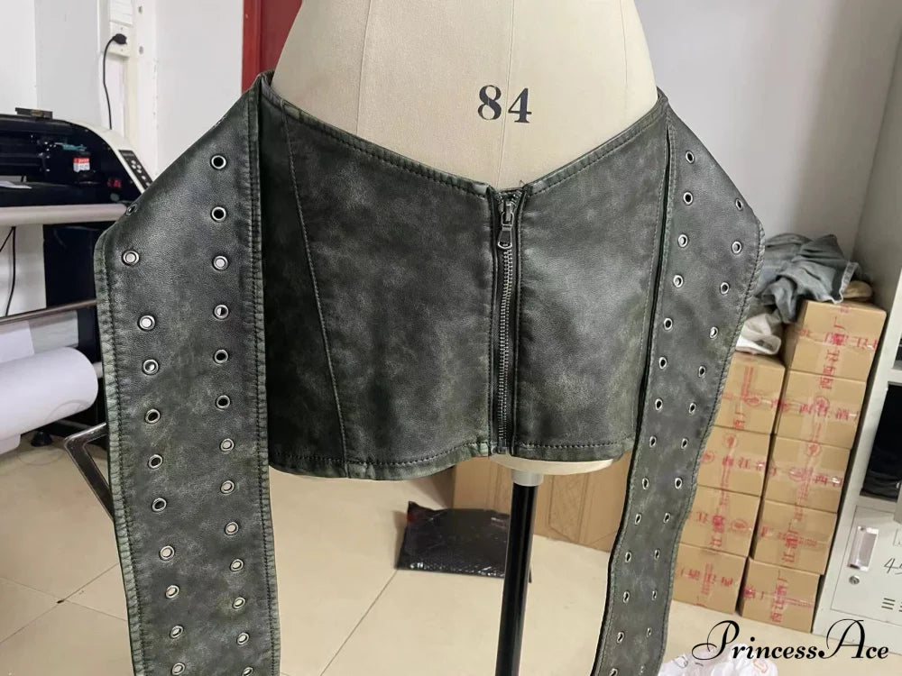 Leather Belted Wrap Charming Micro Mini Skirt image 4