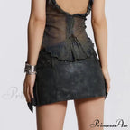 Leather Belted Wrap Charming Micro Mini Skirt image 5