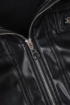 Leather Pocket Patchwork Dark Utility Jacket image 4