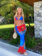 Leaves Print Tunic Three Piece Swimsuit image 2