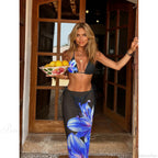 Leaves Print Tunic Three Piece Swimsuit image 12