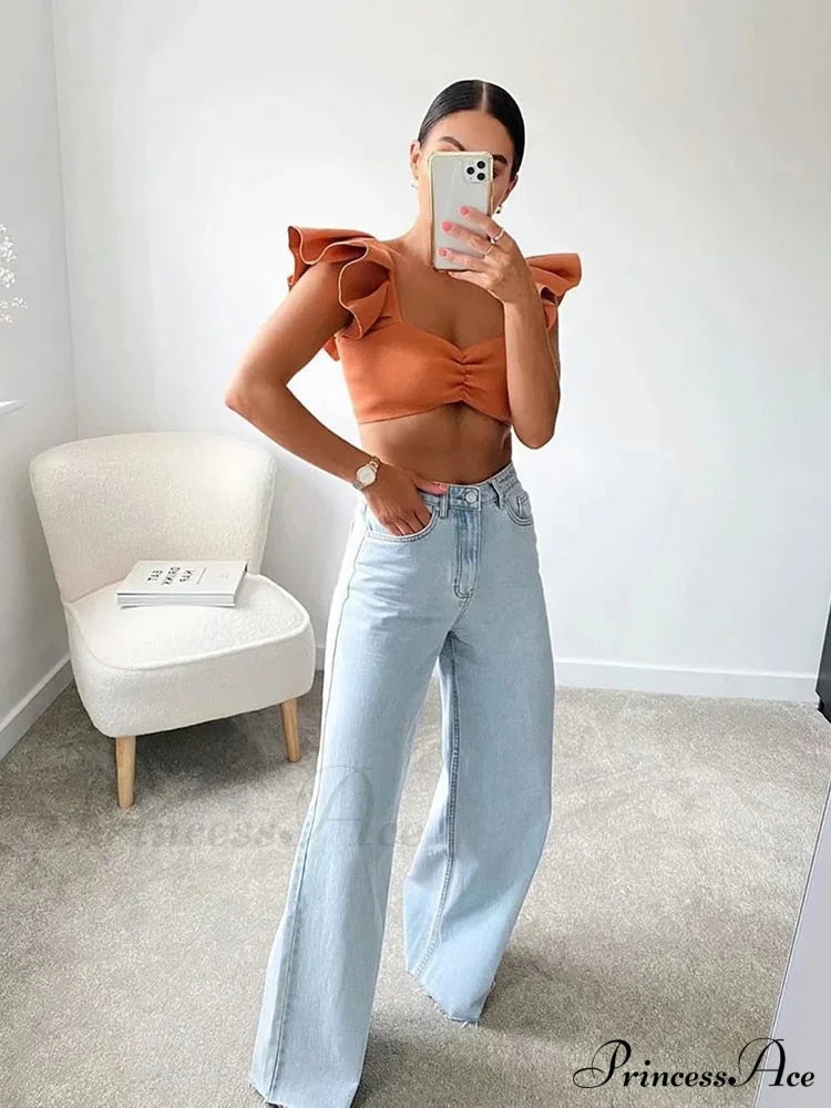 Leg Straight Denim Casual Fashion Women's - Baggy Jeans High Waist Fit image 4