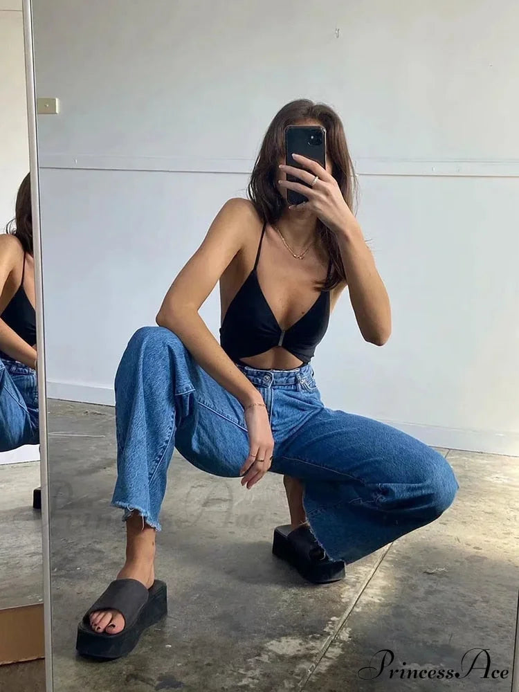 Leg Straight Denim Casual Fashion Women's - Baggy Jeans High Waist Fit image 5