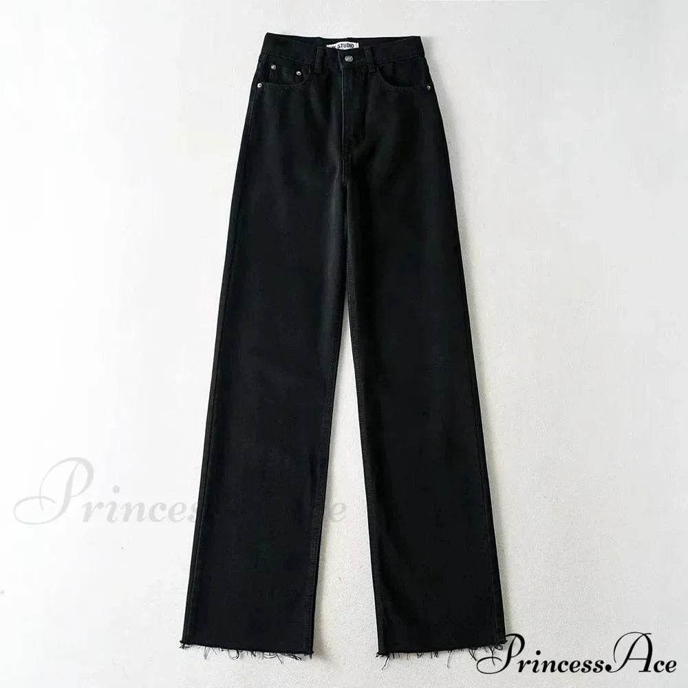 Leg Straight Denim Casual Fashion Women's - Baggy Jeans High Waist Fit image 7
