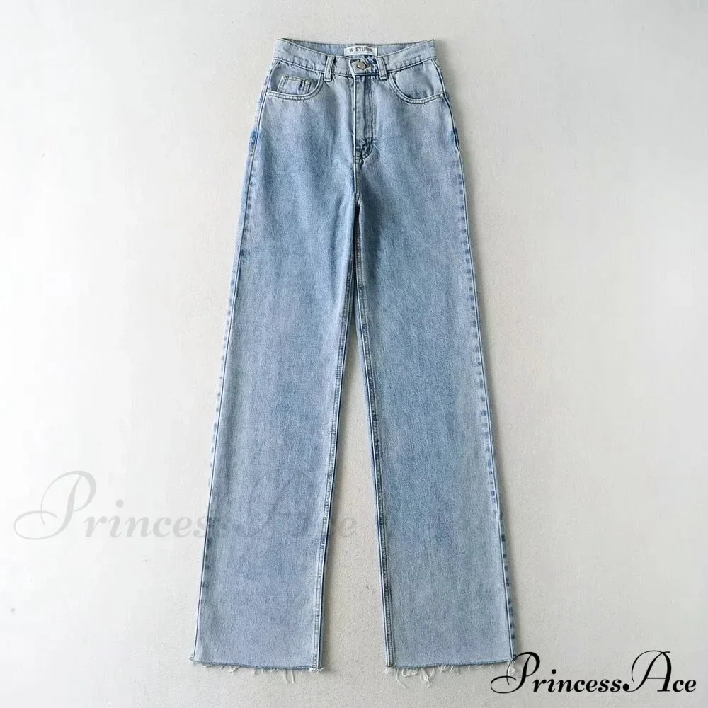 Leg Straight Denim Casual Fashion Women's - Baggy Jeans High Waist Fit image 9