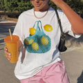 Lemon Print Grunge Fruit T-shirt image 1