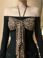 Leopard Arch Halter Knit Top image 3