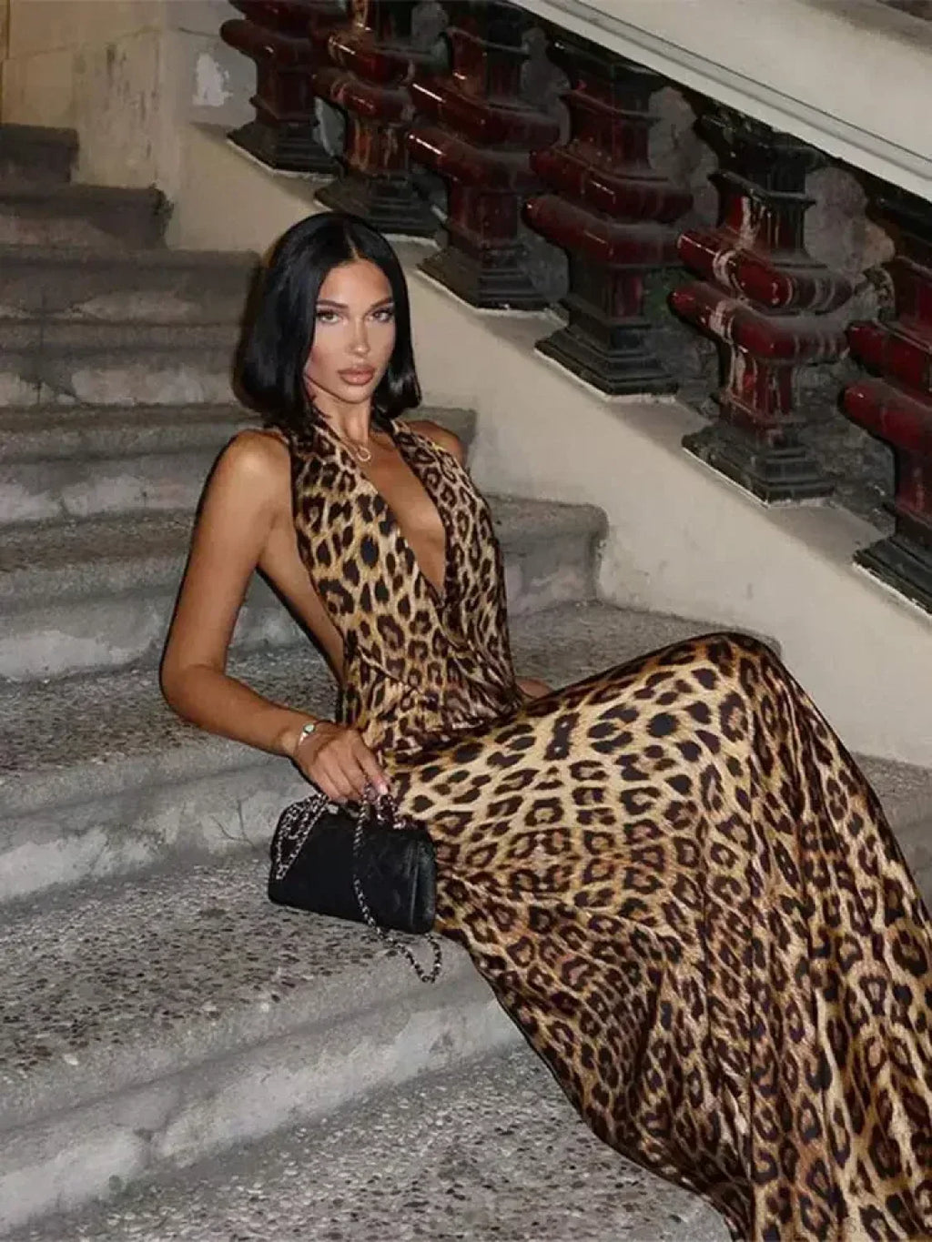 Leopard Backless Camisole Party Dress image 5
