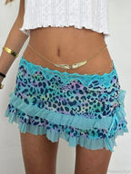 Leopard Drawstring Retro Skirt image 7