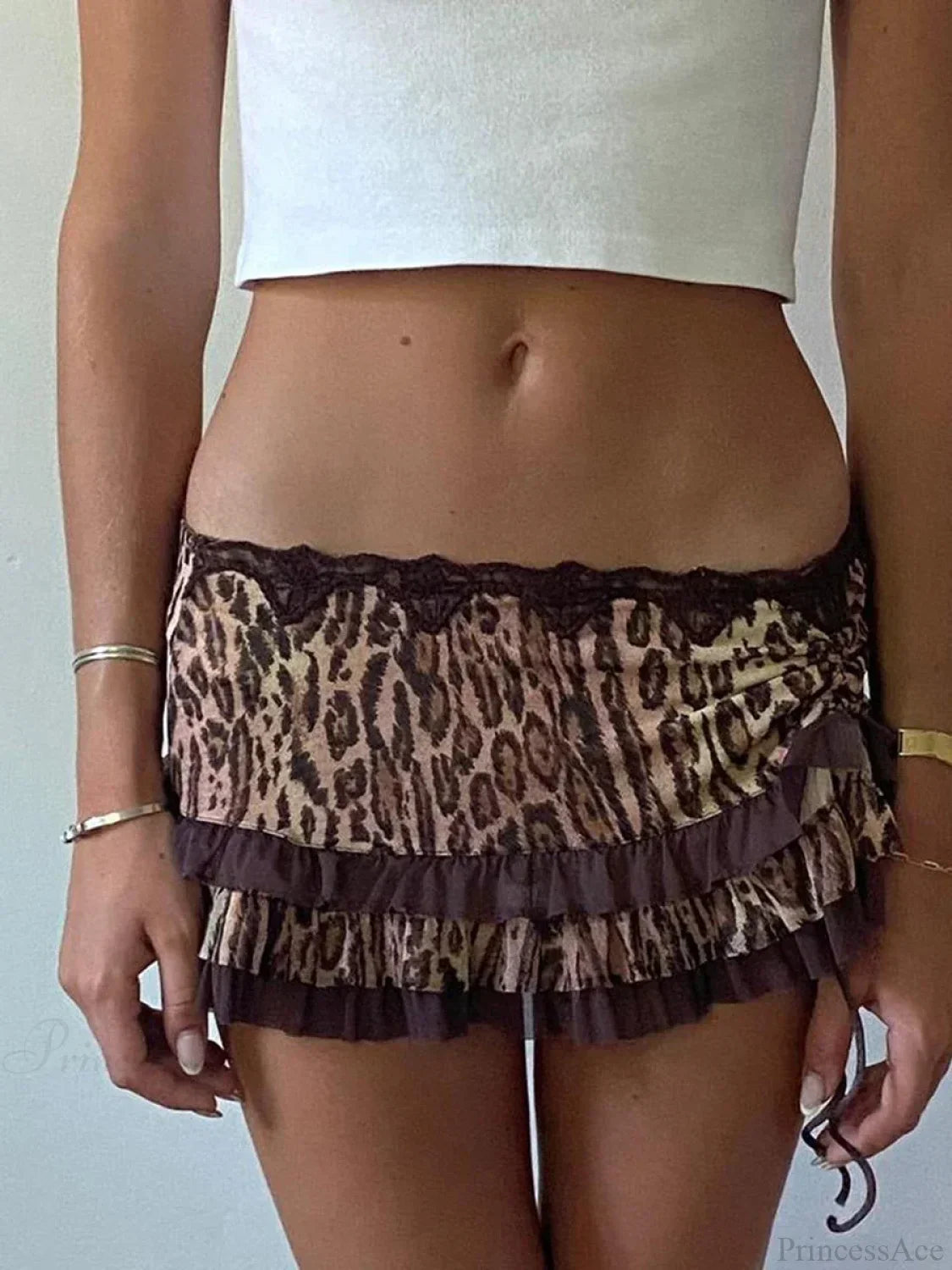 Leopard Drawstring Retro Skirt image 1