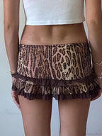 Leopard Drawstring Retro Skirt image 2