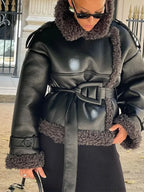 Leopard Faux Mink Fur Winter Overcoat image 6