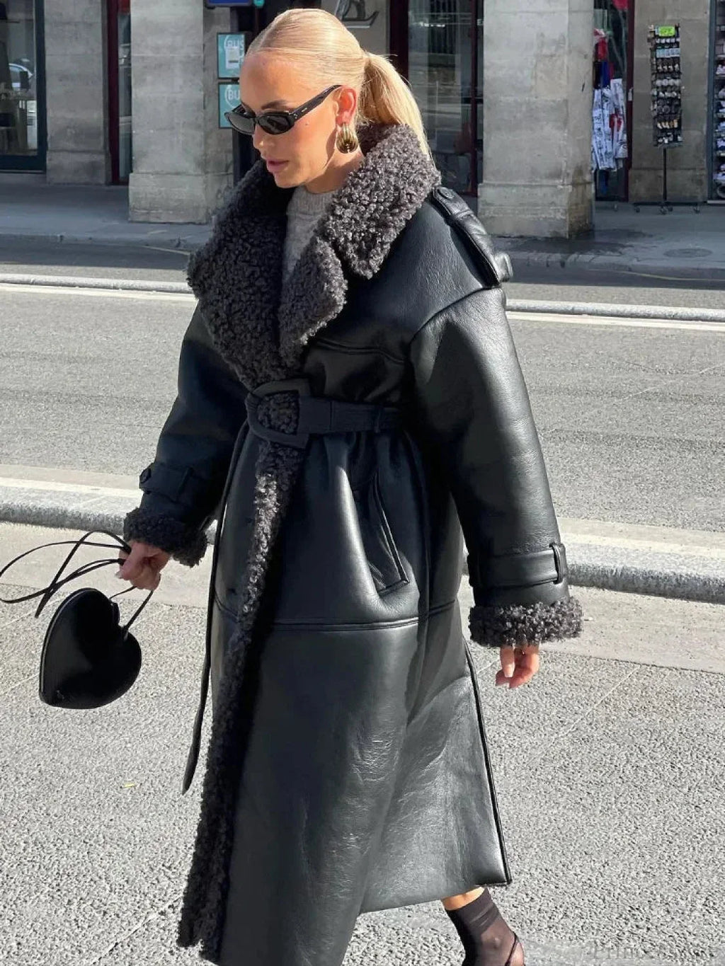 Leopard Faux Mink Fur Winter Overcoat image 3