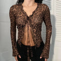 Leopard Mesh Knit Top image 1