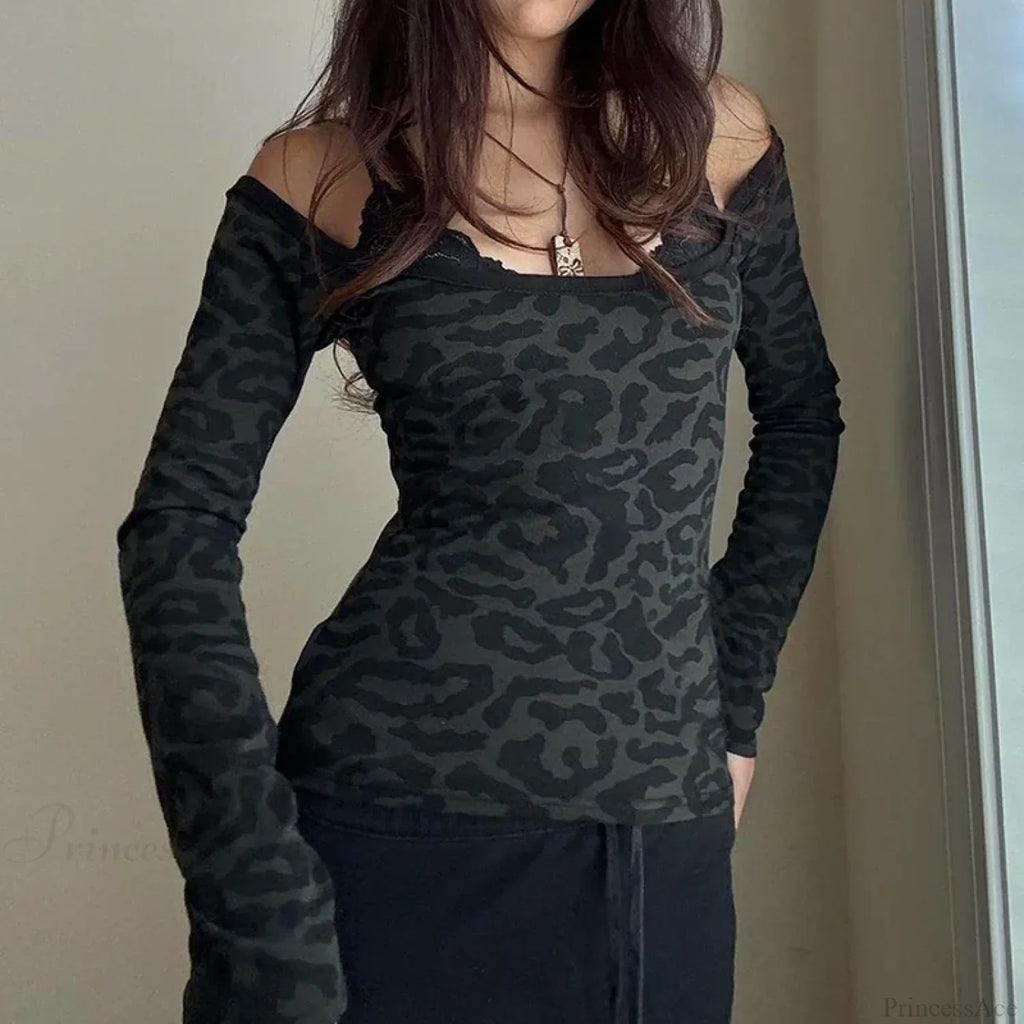 Leopard Patchwork Knit Top image 2