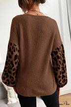 Leopard Patchwork Pullover Sweater image 3