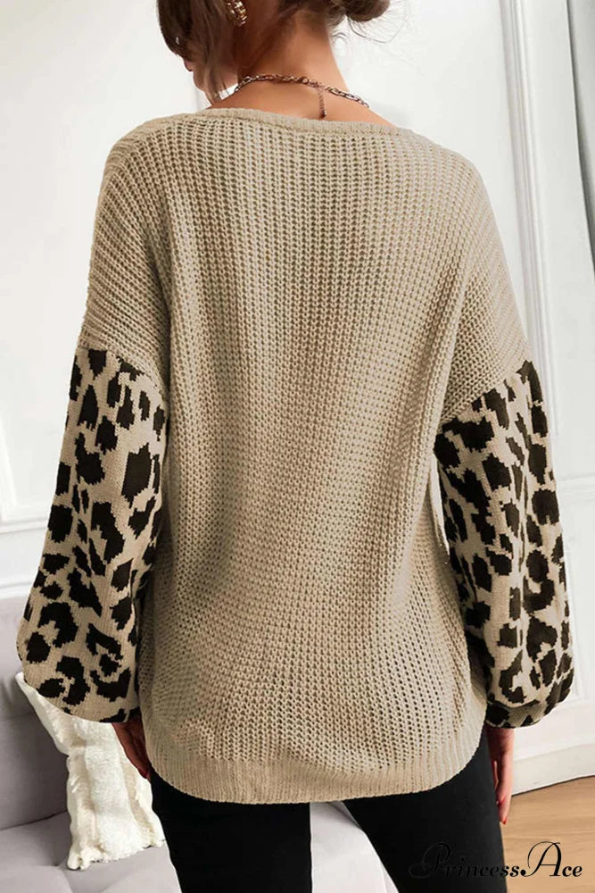 Leopard Patchwork Pullover Sweater image 11