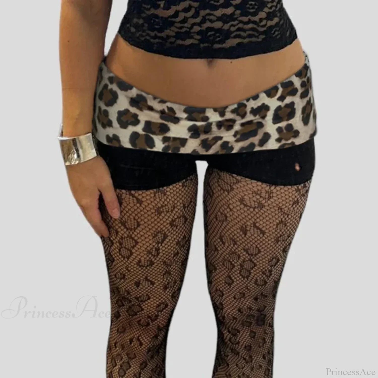 Leopard Patchwork Skinny Short image 2
