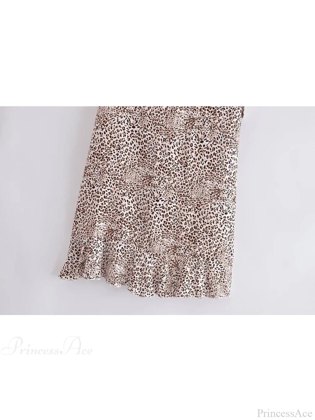Leopard Print Beach Bohemian Skirt Ruffles Split Asymmetrical Maxi Boho Skirt image 2