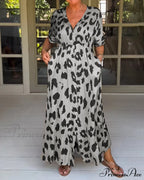 Leopard-print dress with two pockets image 5