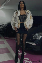 Leopard Print Faux Fur Long-Sleeve Warm Coat image 6