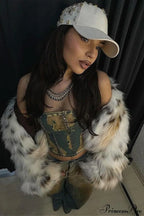 Leopard Print Faux Fur Long-Sleeve Warm Coat image 2