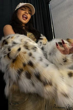 Leopard Print Faux Fur Long-Sleeve Warm Coat image 5