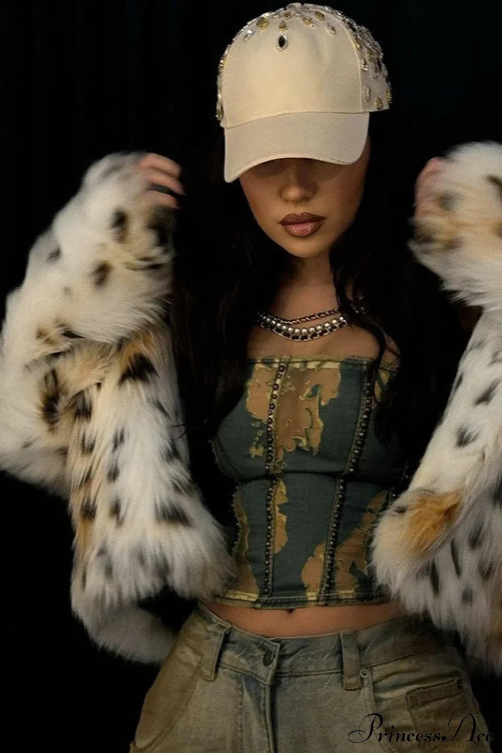 Leopard Print Faux Fur Long-Sleeve Warm Coat image 3