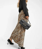 Leopard Print High Waist Midi Skirt image 5