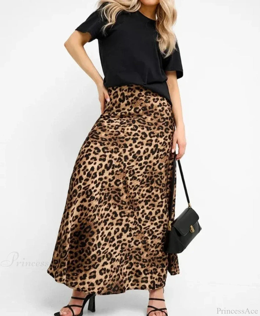 Leopard Print High Waist Midi Skirt image 3