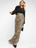 Leopard Print High Waist Midi Skirt image 2