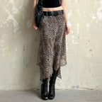 Leopard Print Irregular Hem Skirt image 1
