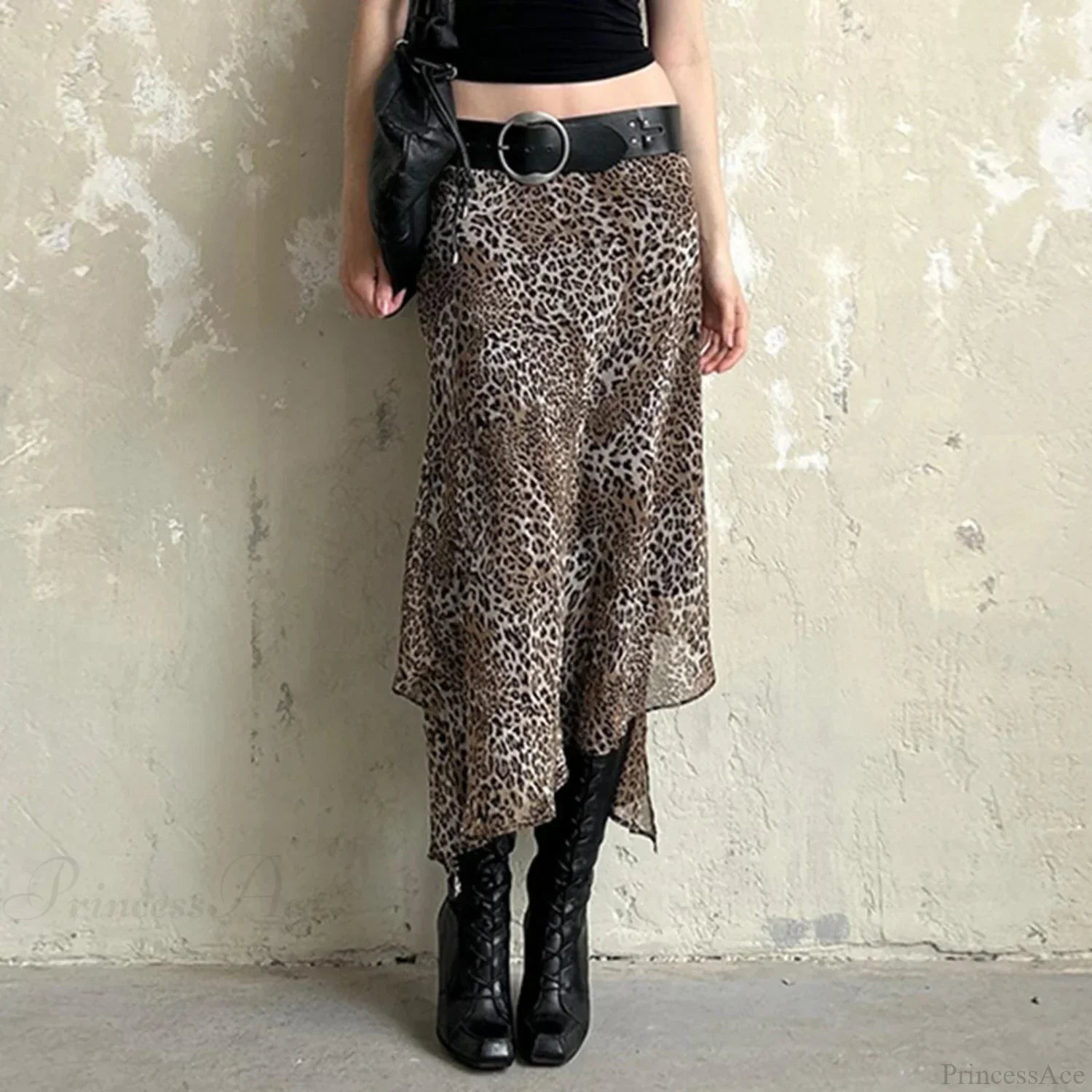 Leopard Print Irregular Hem Skirt image 1