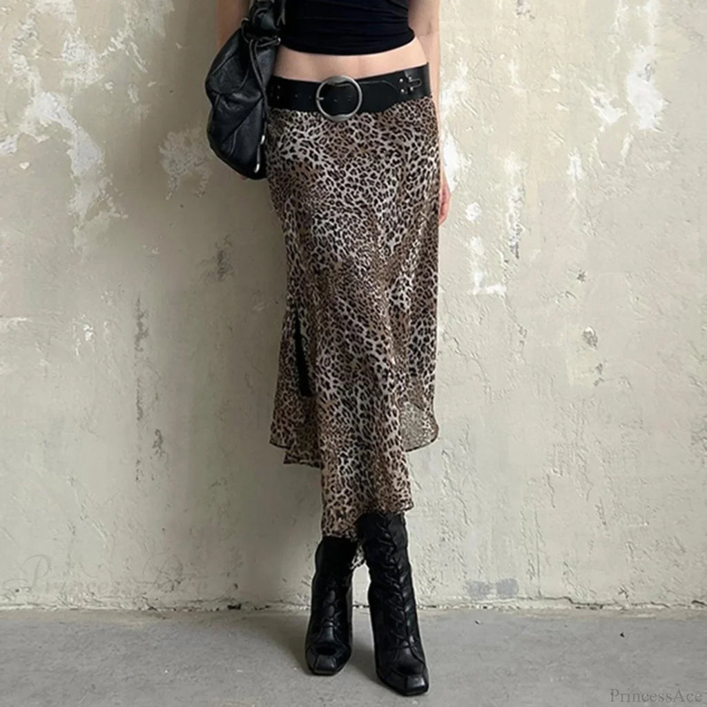 Leopard Print Irregular Hem Skirt image 4