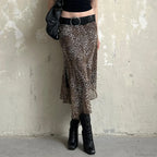 Leopard Print Irregular Hem Skirt image 4