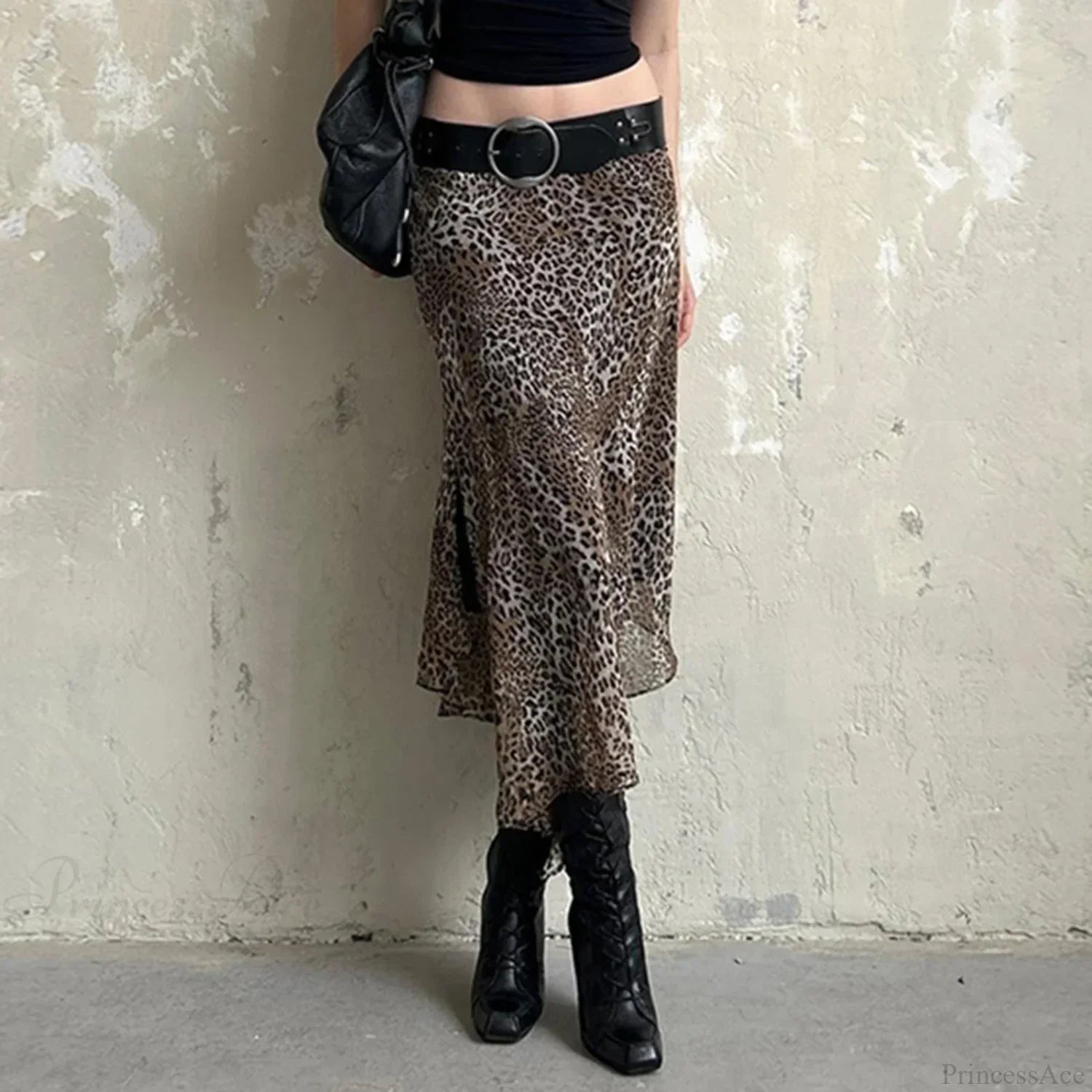 Leopard Print Irregular Hem Skirt image 4