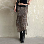 Leopard Print Irregular Hem Skirt image 3